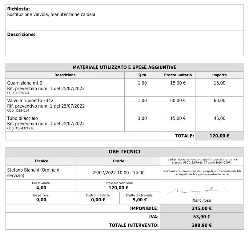 gestionale assistenza tecnica